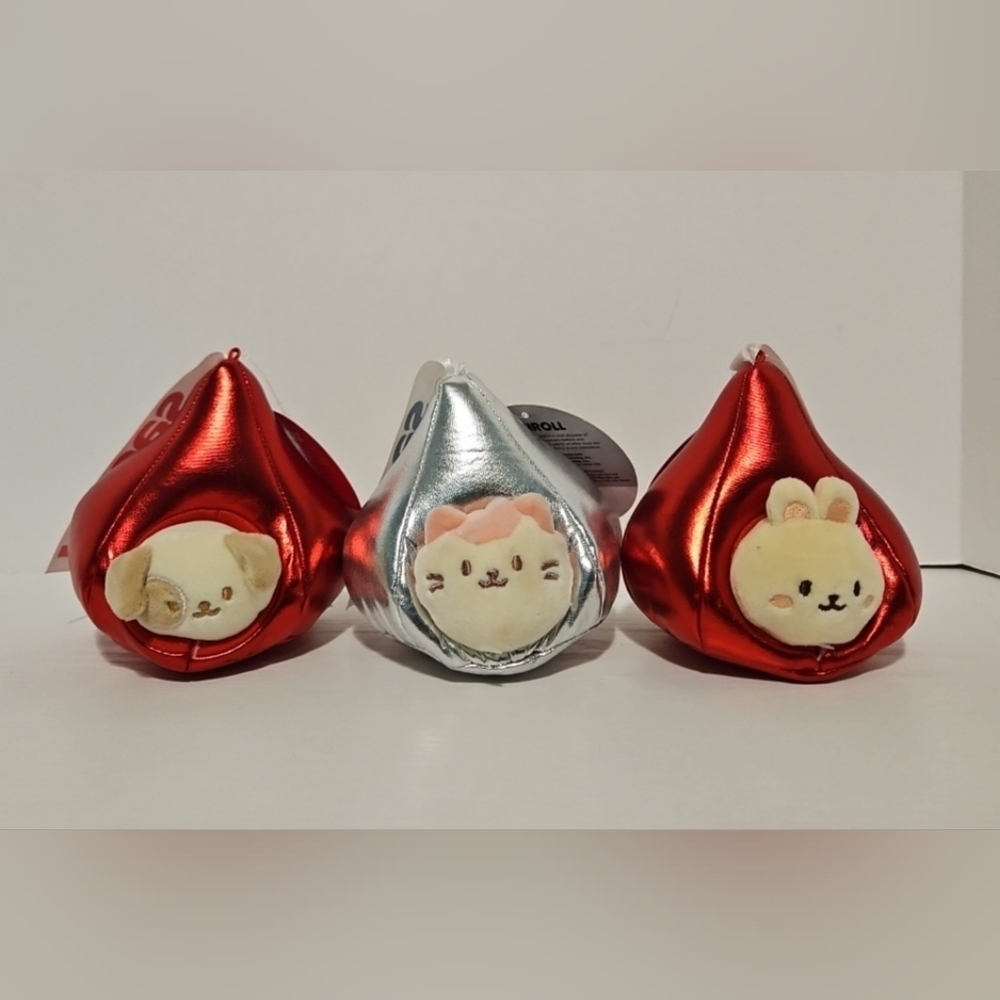 Cute Animal Plush Trio - Puppiroll, Kittiroll & Bunniroll